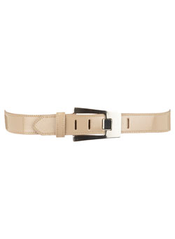 Dorothy Perkins Nude buckle patent belt