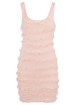 Dorothy Perkins Nude ruffle long line vest