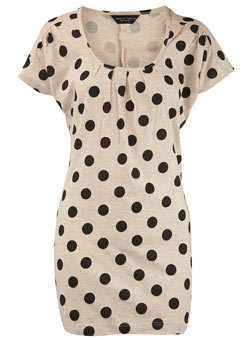 Dorothy Perkins Oatmeal/black spot tunic