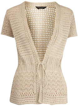 Dorothy Perkins Oatmeal drawstring cardigan