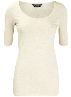 Dorothy Perkins Oatmeal scoop neck top