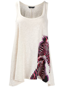 Dorothy Perkins Oatmeal zebra drape vest