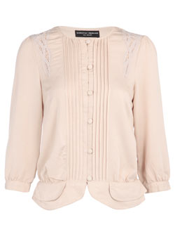 Dorothy Perkins Peach drape crochet blouse