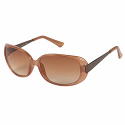 Peach metal temple sunglasses