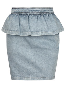 Petite acid denim peplum dress
