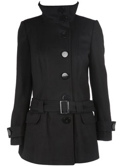 Dorothy Perkins Petite Black funnel neck