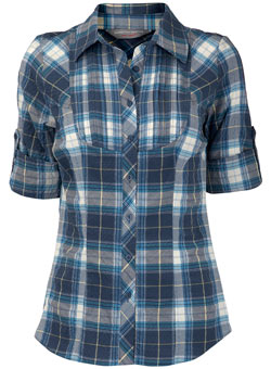 Petite blue bib check shirt