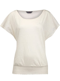 Dorothy Perkins Petite cream shirred hem top