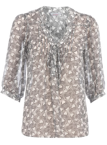 Dorothy Perkins Petite heart floaty blouse