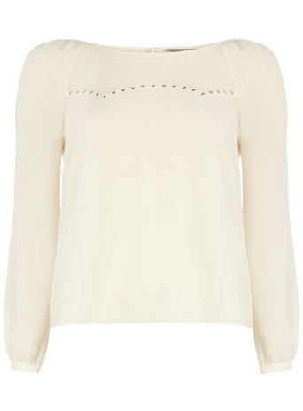 Petite ivory stud blouse DP79109222