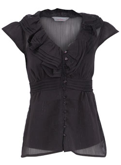 Petite lurex chiffon blouse