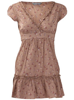Dorothy Perkins Petite mocha ditsy tunic