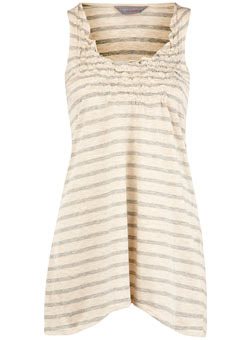 Petite neutral stripe vest