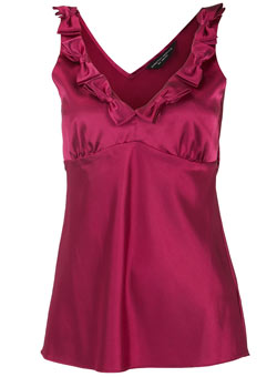 Dorothy Perkins Pink bow satin shell top