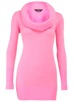 Pink cowl neck jumper