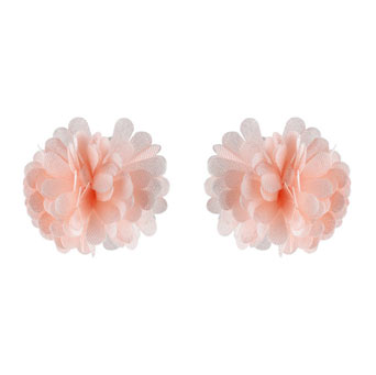 Pink fabric flower studs