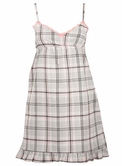 Pink/grey check nightdress