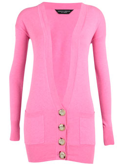 Pink long-line cardigan