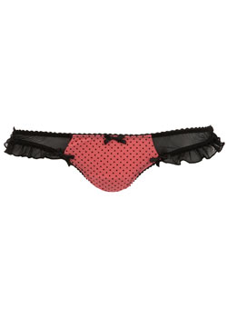 Pink mesh frill thong