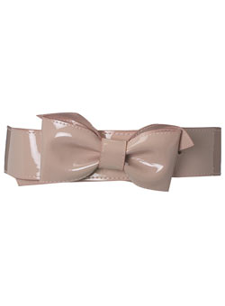 Dorothy Perkins Pink patent bow belt