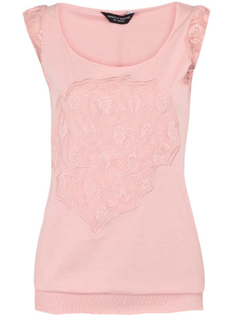 Dorothy Perkins Pink rose applique top