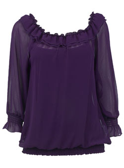 Dorothy Perkins Purple chiffon clown top