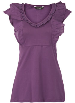 Dorothy Perkins Purple ruffle eyelet top