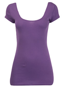 Purple scoop back top