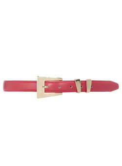 Red double keeper belt