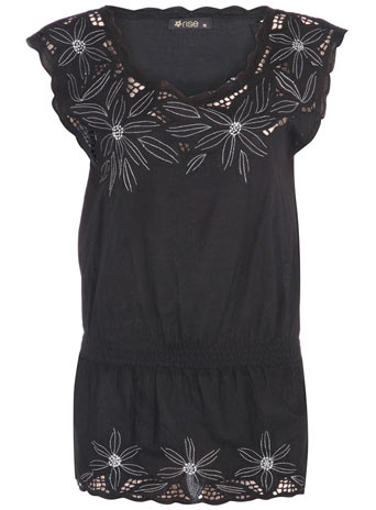 Rise black cutwork blouse