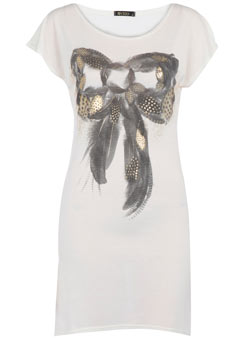 Rise cream bow print t-shirt