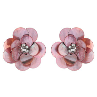 Shell layered flower studs