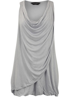 Dorothy Perkins Silver drape wrap tunic