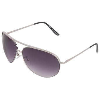 Silver metal aviator sunglasse