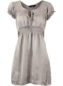 Dorothy Perkins Silver satin shirred tunic