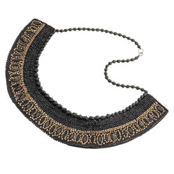 Stone and seed bead collar