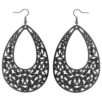 Stone cut out drop earrings