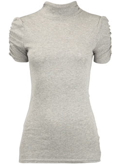 Dorothy Perkins Tall grey ruch sleeve top