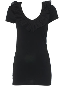 Dorothy Perkins Tall zip ruffle neck top