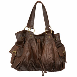 Tan buckle duffle bag