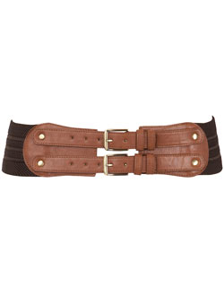 Dorothy Perkins Tan double buckle waist belt