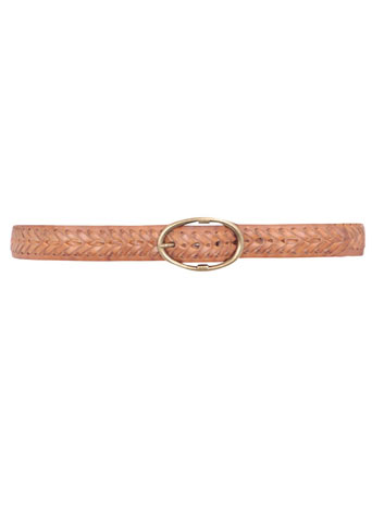 Tan plait overlay belt