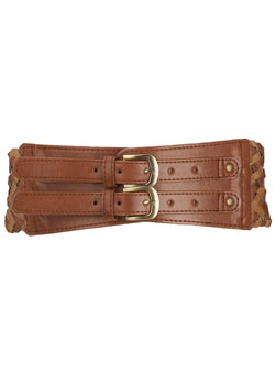 Dorothy Perkins Tan plait waist belt