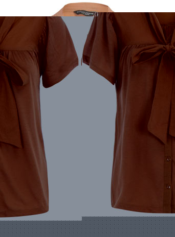 Dorothy Perkins Tan pussybow blouse