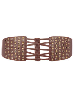 Tan stud waist belt