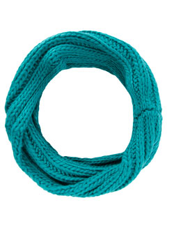 Teal chunky ribbed snood