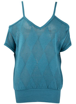 Dorothy Perkins Teal pointelle vest