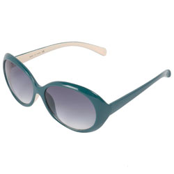 Teal round plastic sunglasses