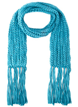 Teal soft chunky scarf