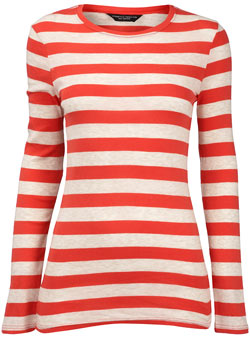 Dorothy Perkins Tomato/oat stripe crew neck